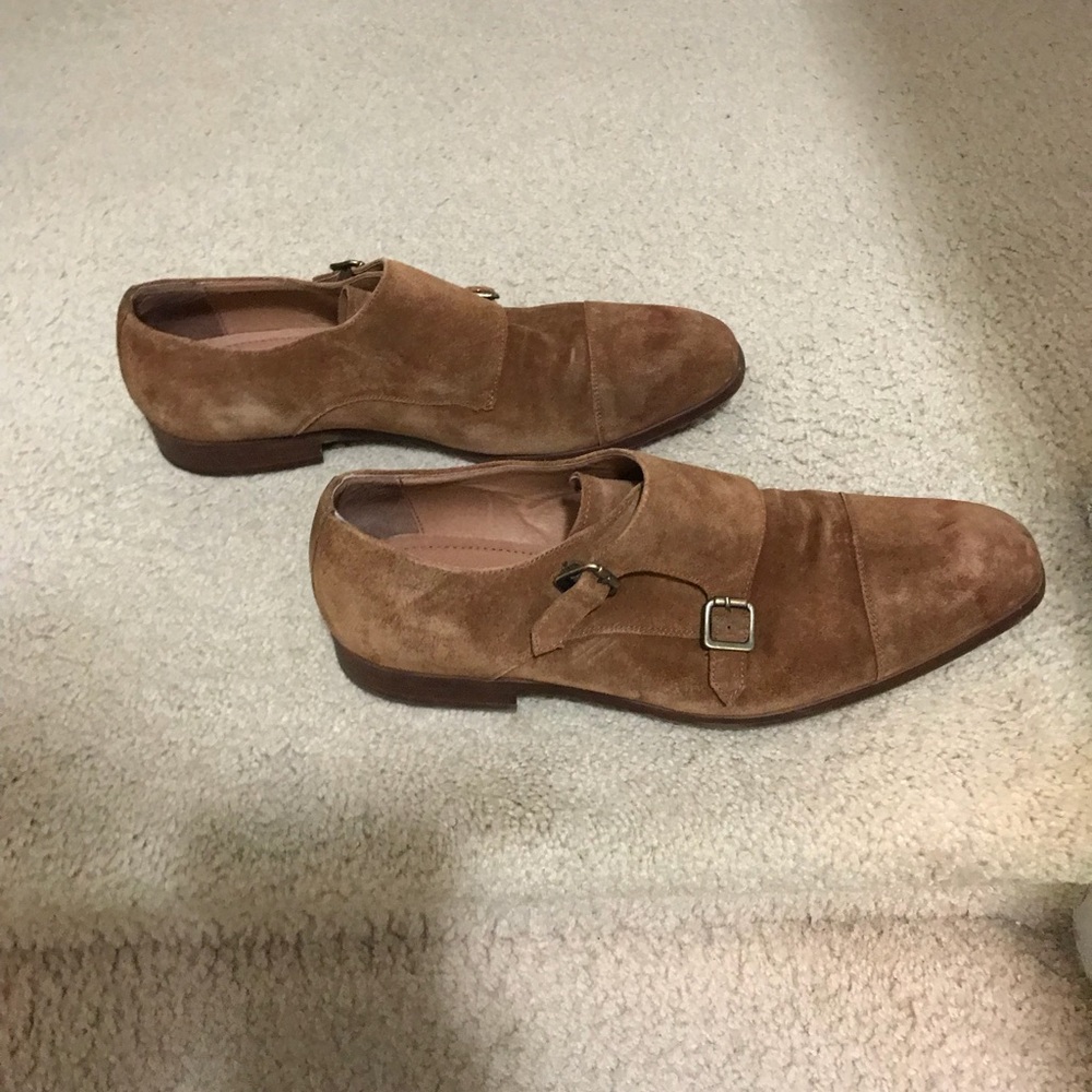 Size 10 Suede Double Monk Strap Shoes